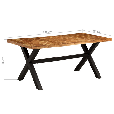 7-Piece Dining Table Set - Solid Acacia & Mango Wood