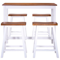 5-Piece Solid Wood Bar Table and Stool Set - Stylish and Durable for Home, Bar or Restaurant