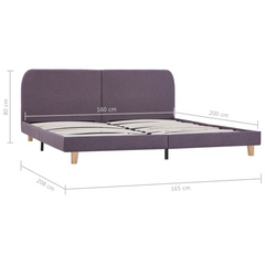 Bed Frame without Mattress Taupe Fabric 150x200 cm King Size