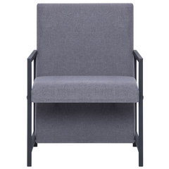 Stylish Light Grey Fabric Armchair with Chrome Feet - Modern & Comfortable