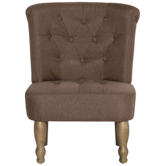 Elegant Set of 2 French Chairs in Brown Fabric - Timeless Style & Comfort