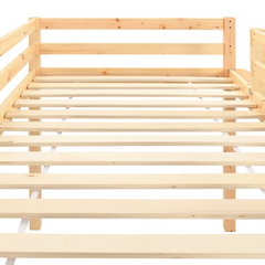 Children's Loft Bed Frame with Slide & Ladder, Pinewood, 97x208 cm – Fun & Functional Space-Saving Design