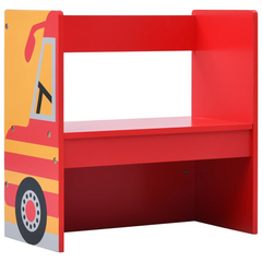 3 Piece Kids Chair Table Set | Fire Truck Design | Wood | Fun & Functional Furniture for Kids