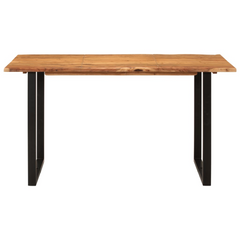 Solid Acacia Wood Dining Table 140x70x76 cm - Industrial & Rustic Style