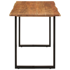 Solid Acacia Wood Dining Table 140x70x76 cm - Industrial & Rustic Style