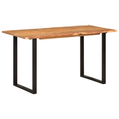 Solid Acacia Wood Dining Table 140x70x76 cm - Industrial & Rustic Style