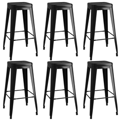 7 Piece Bar Set Black - Modern & Stylish Bar Furniture for Home, Bar, Pub, or Restaurant