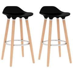 3 Piece Bar Set - Sleek Black Bar Table and Stools for Modern Living Spaces