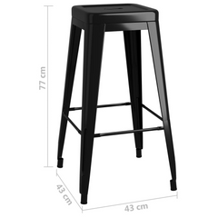 5 Piece Modern Black Bar Set with MDF Tabletop and Metal Stools - Perfect for Home, Garden, Pub, and Restaurant