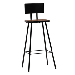 5 Piece Black Bar Set - Modern Reclaimed Wood and Metal Bar Table & Stools