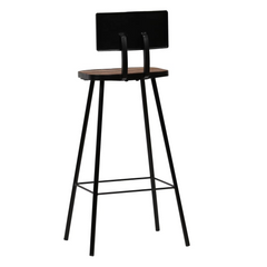 5 Piece Black Bar Set - Modern Reclaimed Wood and Metal Bar Table & Stools