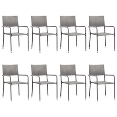 9 Piece Poly Rattan Garden Dining Set - Anthracite & Grey, Stylish Outdoor Furniture