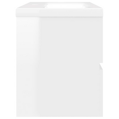 Sink Cabinet with Built-in Basin – High Gloss White, Engineered Wood, Ample Storage, Modern Design