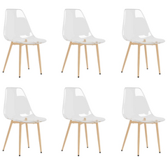 Set of 6 Transparent PET Dining Chairs – Modern & Stylish