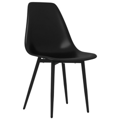 Dining Chairs 6 pcs Black PP - Minimalist Style, Easy to Clean