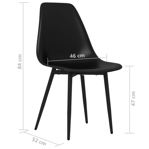 Dining Chairs 6 pcs Black PP - Minimalist Style, Easy to Clean