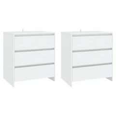 3 Piece Sideboard Set in White | Elegant Engineered Wood Storage Cabinets for Home Decor and Organization