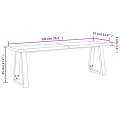 3 Piece Dining Set with Live Edge Solid Acacia Wood - Modern Industrial Dining Table and Benches