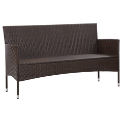 Stylish 3-Seater Garden Sofa with Cushions in Brown Poly Rattan for Outdoor Comfort