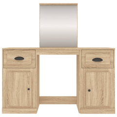 Sonoma Oak Dressing Table with Mirror - 130x50x132.5 cm | Elegant Vanity Desk with Ample Storage & Durable Materials