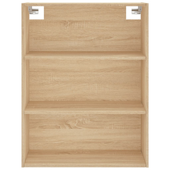 Highboard with Metal Feet, Sonoma Oak Finish, 69.5x34x180 cm - Durable Engineered Wood and Spacious Storage