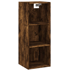 Highboard in Smoked Oak - 34.5x34x180 cm Engineered Wood | Elegant Storage Solution