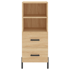 Sonoma Oak Highboard 34.5x34x180 cm - Elegant Engineered Wood Storage Cabinet with Metal Feet