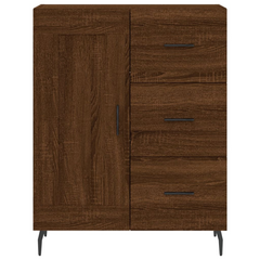 Highboard in Brown Oak - Stylish and Durable Storage Solution (69.5x34x180 cm, Engineered Wood)