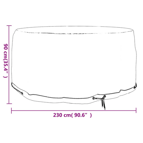 Garden Furniture Cover - Round Ø230x90 cm, Water & UV Resistant, 10 Eyelets, Durable PE Material