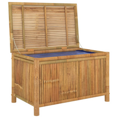 Bamboo Garden Storage Box 90x52x55cm - Weather-Resistant, Multi-Use Outdoor & Indoor Storage Bench