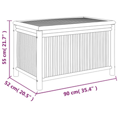 Bamboo Garden Storage Box 90x52x55cm - Weather-Resistant, Multi-Use Outdoor & Indoor Storage Bench