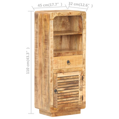 Highboard 45x32x110 cm | Rough Mango Wood | Vintage Charm | Ample Storage Space