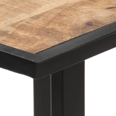 Dining Table 140 cm | Solid Rough Mango Wood | Industrial Design