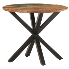 Solid Reclaimed Wood Side Table - 68x68x56 cm | Industrial Charm