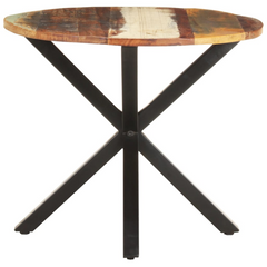 Solid Reclaimed Wood Side Table - 68x68x56 cm | Industrial Charm