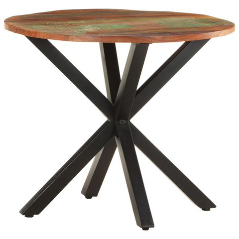 Solid Reclaimed Wood Side Table - 68x68x56 cm | Industrial Charm