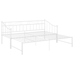 White Metal Pull-out Sofa Bed Frame without Mattress - 90x200 cm | Space-Saving & Versatile