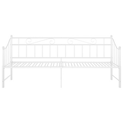 White Metal Pull-out Sofa Bed Frame without Mattress - 90x200 cm | Space-Saving & Versatile