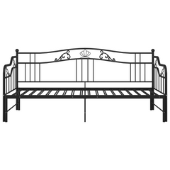 Versatile Pull-out Sofa Bed Frame Without Mattress - Black Metal, 90x200 cm