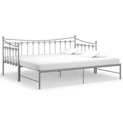 Versatile Pull-out Sofa Bed Frame without Mattress - Grey Metal, 90x200 cm