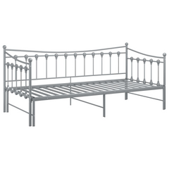 Versatile Pull-out Sofa Bed Frame without Mattress - Grey Metal, 90x200 cm