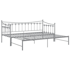 Versatile Pull-out Sofa Bed Frame without Mattress - Grey Metal, 90x200 cm