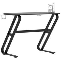 Gaming Desk with ZZ Shape Legs Black 90x60x75 cm