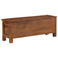 Rustic Solid Mango Wood Storage Box - 110x30x40 cm, Durable & Charming Storage Solution