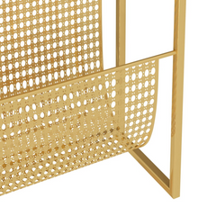 Stylish Gold Magazine Rack – Durable Steel, 35x15x45 cm – Versatile Book Organizer & Home Decor