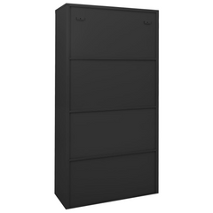 Durable Anthracite Office Cabinet with Sliding Doors 90x40x180 cm - Steel Construction