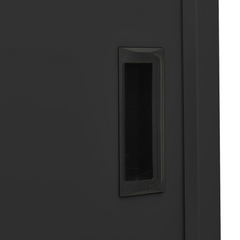 Durable Anthracite Office Cabinet with Sliding Doors 90x40x180 cm - Steel Construction