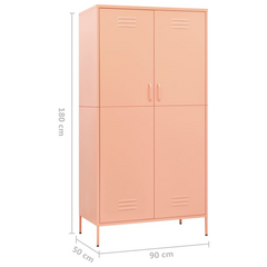 Pink Steel Wardrobe 90x50x180 cm - Durable, Chic & Spacious Storage Solution