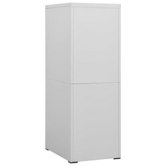 Light Grey Steel Filing Cabinet with 4 Drawers and Lock - 46x62x133 cm