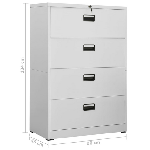 Filing Cabinet Light Grey 90x46x134 cm Steel - Durable and Versatile Storage Solution